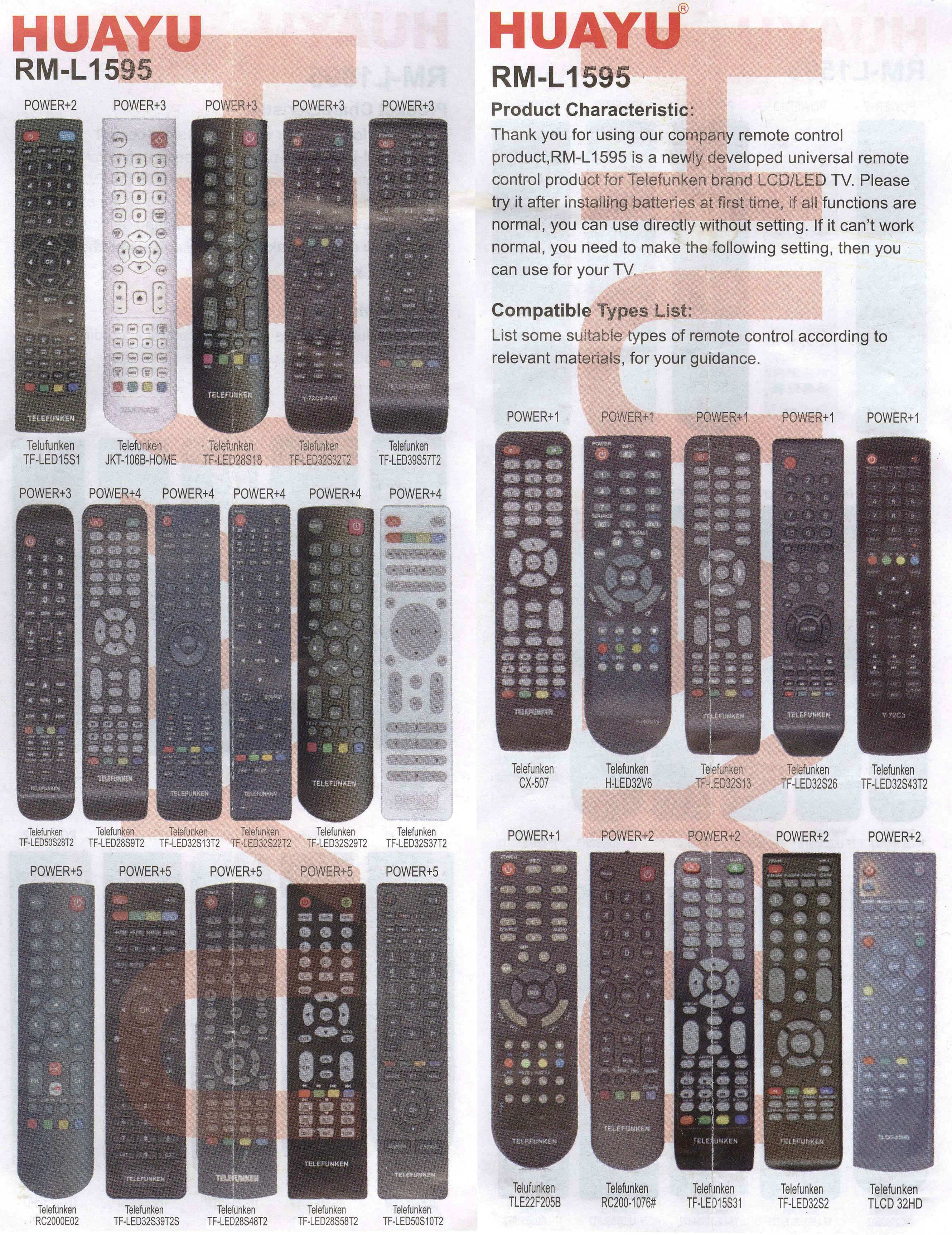 Код телевизора lg для универсального. Пульт универсальный RM-L Huayu (для LG). Пульт Huayu RM-l1335. Пульт Huayu для телевизора Телефункен. Универсальный пульт Huayu RM-l1130+x кнопка для Supra.