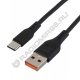 Кабель USB 2.0 шт. A - шт. TYPE-C 1м GoPower GP01T 2.4A ЧЁРНЫЙ