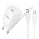 Зарядное устройство сетевое HOCO C146A TYPE-C QC3.0 провод Lightning