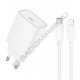Зарядное устройство сетевое HOCO C143A TYPE-C QC3.0 провод Lightning