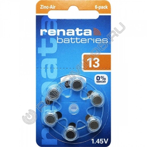 Батарейка RENATA ZA13 (6/60) для слуховых аппаратов