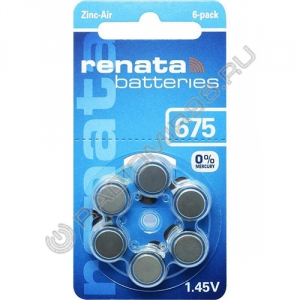 Батарейка RENATA ZA675 (6/60) для слуховых аппаратов