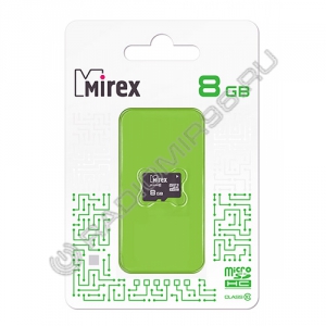 Карта памяти microSDHC MIREX 8GB без адаптера(class 10)