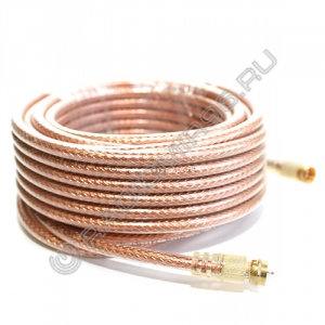 Удлинитель антенный - кабель RG-6 SELENGA силиконовый 10 метров + 2 штекера F GOLD