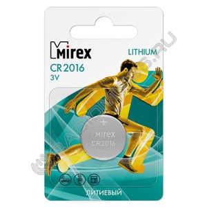 Батарейка MIREX CR2016  ( 1/60/360 )