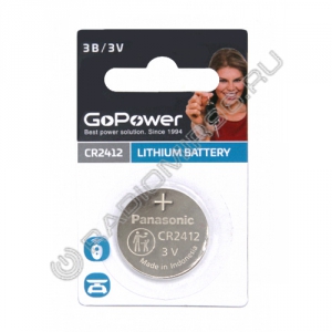 Батарейка GoPower CR2412 (1/5/500)