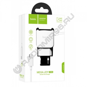 Зарядное устройство сетевое HOCO C59A 2USB кабель MICRO 2.1A