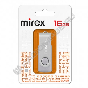 USB флэш-накопитель MIREX 16GB SWIVEL SILVER