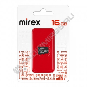 Карта памяти microSDHC MIREX 16GB без адаптера (UHS-I, U1, class 10)