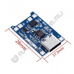 Модуль зарядки аккумулятора 18650 с защитой M3102 TP4056 TYPE-C USB
