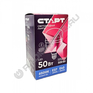 Лампа светодиодная СТАРТ LEDT100 E27 50W 500Вт 40